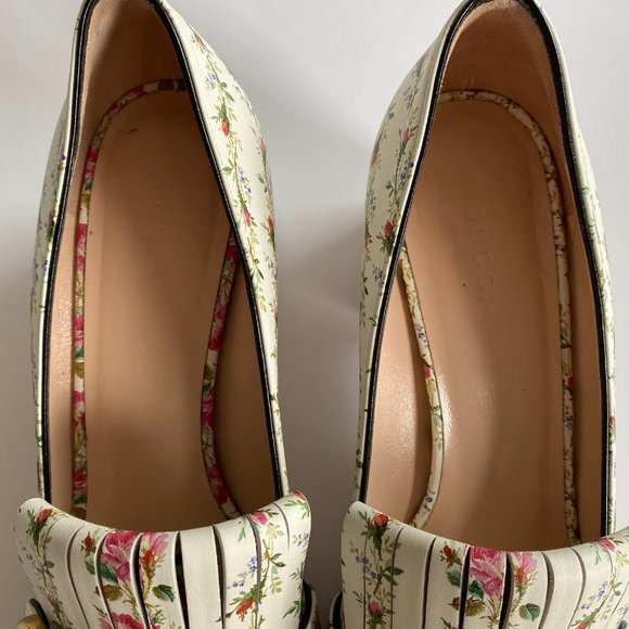 ✨SOLD✨ Gucci Marmont Fringe Loafer Floral/White - Picture 7 of 9